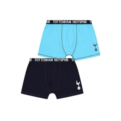 Image of Tottenham Hotspur Mens 2 Pack Football Club Boxer Shorts Cotton Spurs Boxers Multipack Trunks Underwear (XXXL Large) Blue