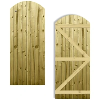 Image of Feather Edge Overlapping Closeboard Semi Braced Arched Top Pedestrian Side Garden Gate Height: 6ft (180cm) x Width: 75 cm Supplied without a Latch or Hinge Pack
