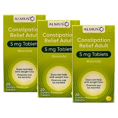 Image of Almus Constipation Relief Gastro Resistant Tablets 5 mg Bisacodyl 3 x 20