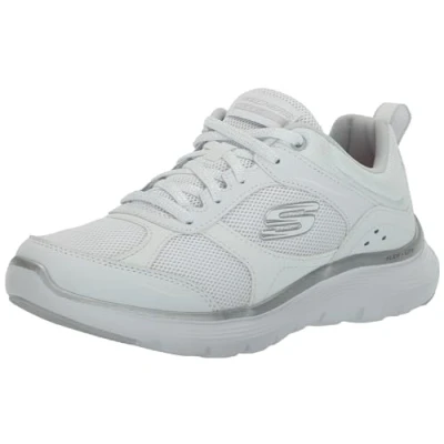 Image of Skechers Flex Appeal 5.0 Fresh Touch WSL White Silver Womens Trainers