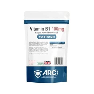 Image of Vitamin B1 Thiamine 100mg 180 Tablets, Suitable for Vegetarians, Made in UK