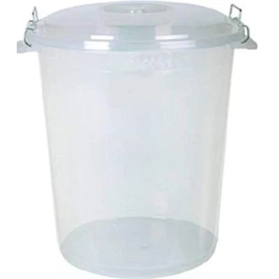 Image of Small 50 Litre CLEAR/TRANSPARENT Plastic Bin Kitchen/Food Storage/Container