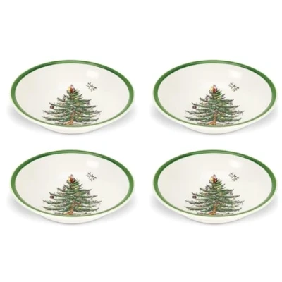 Image of Portmeirion Home &amp; Gifts Medium Cereal Bowl Set of 4, Ceramic, Multi Colour, 20.5 x 5 cm