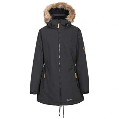 Image of Trespass Womens Celebrity Warm Waterproof Jacket With Removable Hood, Black, 16 EU
