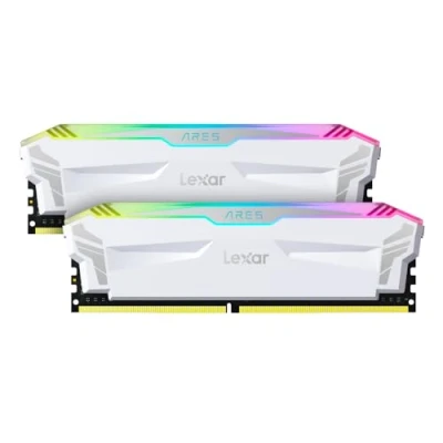 Image of Lexar 16GB (2x8GB) ARES RGB DDR4 RAM 4000MT/s CL18 1.4V Desktop Memory, White (LD4EU008G R4000GDWA)
