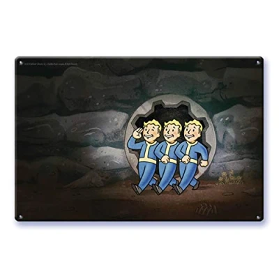 Image of Fallout 76 Vault Boy Key Art Metal Lithograph