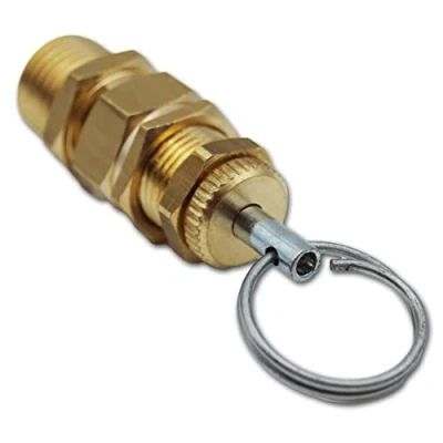 Image of CNCTEC Brass Safety Valve, 1/4 inch, 8 12 bar, Adjustable, Compressed Air Pressure Relief Valve