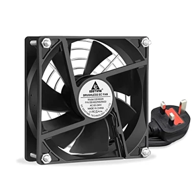 Image of GDSTIME 92mm x 25mm AC 220V PC Fan EC 240V Computer Cooling Dual Ball Bearing Brushless Axial for Chassis Server Cabinet Replacement