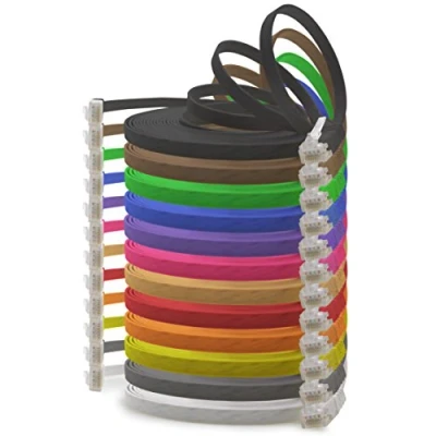 Image of 0,5m 12 colors pieces Cat6 Ethernet cable flat network lan Cat 6 very thin and slim 1000 Mbit/s