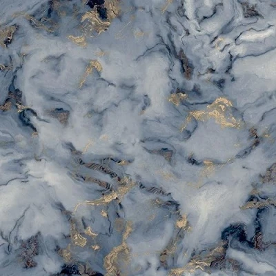 Image of Bahia Marble Navy Wallpaper Metallic Gold Silver Effect Modern Contemporary Feature Wall