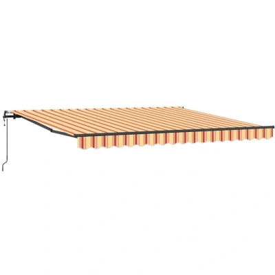Image of Vidaxl Automatic Retractable Awning Yellow and Orange 400x350 cm