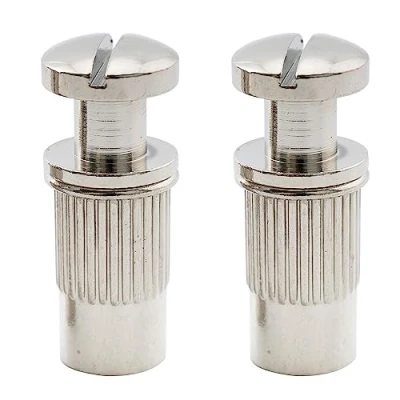 Image of Musiclily Pro M8 Metric Wraparound Bridge Mounting Studs and Inserts Bushings for Epiphone Les Paul Style Electric Guitar, Nickel (Set of 2)