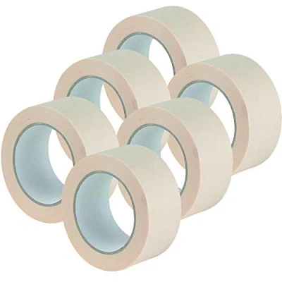 Image of Right Pack Wide Masking Tape 48mm x 50m 6 Rolls For Painting Painters Indoor &amp; Decorating