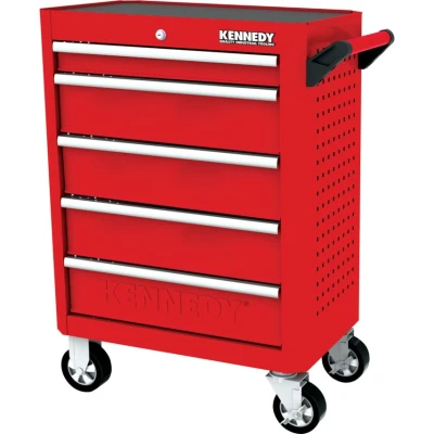 Image of Kennedy RED 28&quot; 5 Drawer Roller Cabinet