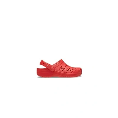 Image of Crocs Boy&#039;s Unisex Kids Classic Floral Cut Out Clog T, Cherry Red, 4 UK Child