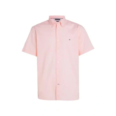 Image of Tommy Hilfiger Men Short Sleeve Shirt, Pink (Pink Crystal/Optic White), S