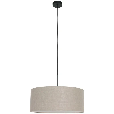 Image of Sparkled Light Cylindrical Pendant Ceiling Matt Black, Grey Shade