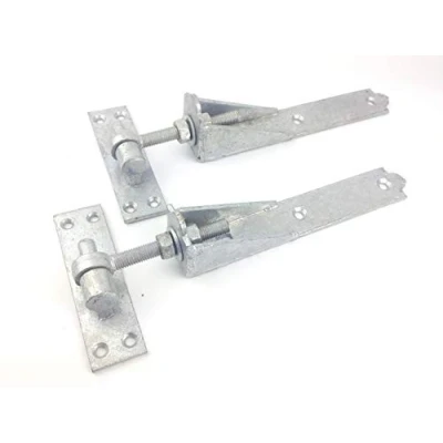 Image of Wyre Direct Adjustable Gate Hinges for Garden Shed and Wooden Shed, Door Galvanised Heavy Duty Hook Band Gates, Wood 1Pair, 250mm, 10&quot;