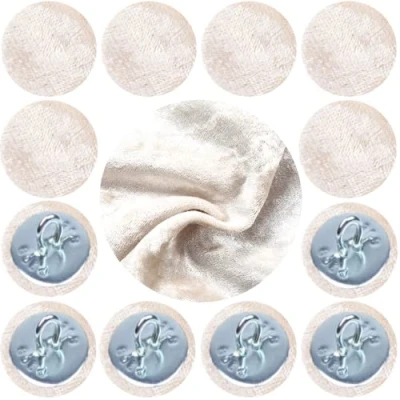 Image of Covered Hoop Back Buttons Upholstery Crush Velvet Fabric for Headboards Sofas 30L/18 mm (Ivory, 10 Buttons)