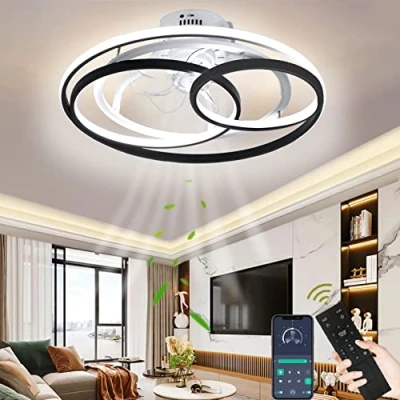 Image of Wildcat Ceiling Fans with Lights and Remote, Modern LED Dimmable Light Fan Quiet, Lamps for Dining Room, Living Bedroom