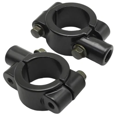Image of Aynaxcol 1&quot; 25mm Mirror Thread Motorcycle Handle Bar 10mm Mount Holder Clamp Adaptor Black