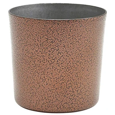 Image of Genware Stainless Steel Serving Cup Hammered Copper Effect 14.8oz / 420ml Single Food Baskets