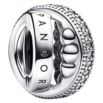 Image of Pandora &#039;Signature Logo&#039; WoMens 925 Sterling Silver Charm 792317C01 One Size