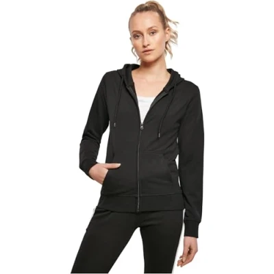 Image of Build Your Brand Ladies Terry Zip Hoody, Women’s sweat jacket, black, L BY069 00007 0042