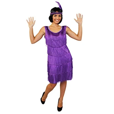 Image of I LOVE FANCY Dress LTD ILFD4611XXL Ladies Deluxe Flapper with Matching Headpiece, Purple, XXLarge