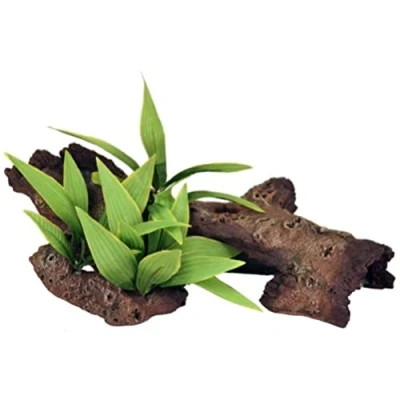 Image of Rosewood Mopani Wood with Plants Aquarium Decor, Medium