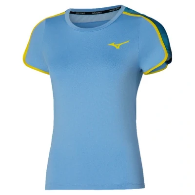 Image of Mizuno Frontier TEE Print Tshirt, Women&#039;s, Size: Medium, Bel air blue