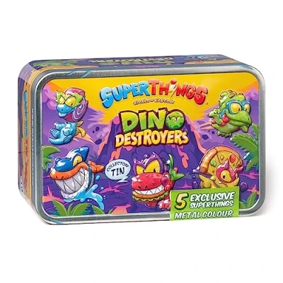 Image of SuperThings Dino Destroyer Tin with 5 exclusive dinosaurs metallic effect