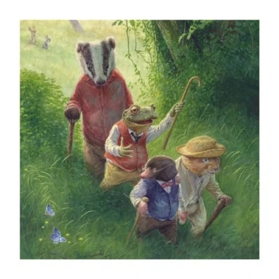 Image of Wind in the Willows Summer Evening Walk Blank Greeting Card with Envelope