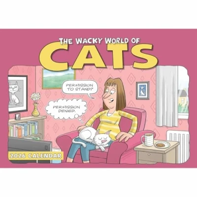 Image of Wacky World of Cats A4 Calendar 2026