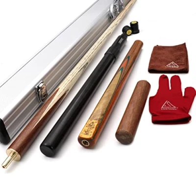 Image of CUESOUL 57 Handcraft 3/4 Jointed Snooker Cue with Mini Butt End Extension Packed in Aluminium Case (D304)