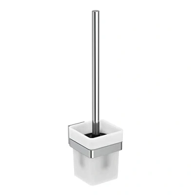 Image of Ideal Standard IOM Square Wall Mounted Frosted Glass Toilet Brush And Holder, E2194AA