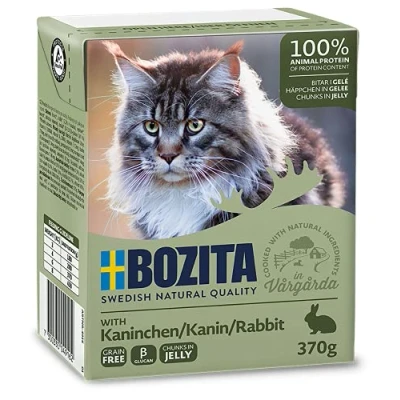 Image of 16 x 370g with Rabbit Chunks in Jelly Saver Pack Bozita Wet Cat Food