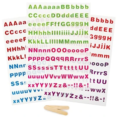 Image of Baker Ross FC915 Letter Rub On Transfer Stickers Pack of 425, Stickers, Kids Waterproof Crafts Ceramic Wood and Paper