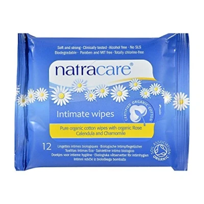 Image of Natracare Organic Cotton Intimate Wipes 24 x Packs of 12 (288 Wipes)