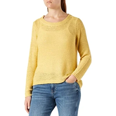 Image of ONLY Women&#039;s ONLGEENA XO L/S Pullover KNT NOOS Sweater, Yellow, XL