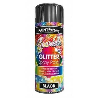 Image of Paint Factory Sparkle Glitter Spray 200ml Black Pack of 2