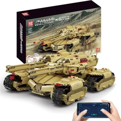 Image of Mould King 20011 Technology MOC MK Ⅱ Building Block Tank, Dynamic Version of the War Series Model (Remote Control &amp; App R/C) Tank Mounting Kit, Compatible with 59688