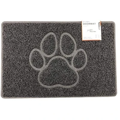 Image of Nicoman Paw Embossed Shape Outdoor Only Dirt Trapper Door Mat Washable Barrier Heavy Duty Doormat (Drainage Open Back, Medium, Black, 75 x 44cm)