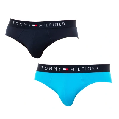 Image of Tommy Hilfiger Mens Pack 2 Slips breathable fabric and anatomical front UM0UM00367 man Blue Size Small