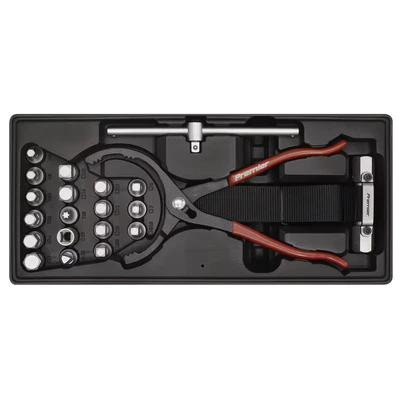 Image of Sealey Premier Tool Tray with Oil Filter Wrench, Pliers &amp; Drain Plug Set 21pc