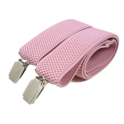 Image of Olata Unisex fully adjustable Clip on Braces/Suspenders, 3.5cm Light Pink