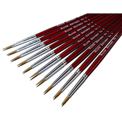 Image of Major Brushes Sable Brush Size 1 Set of 10