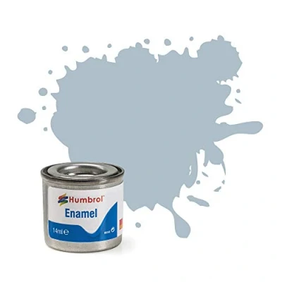 Image of Humbrol Model Paint AA1403 No 127 US Ghost Grey Satin Tinlet 1 (14ml), Enamel Paints for Models, Plastic, Metal, Wood, Glass, Ceramics and More, Touch Up Hobby Craft