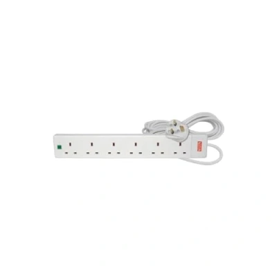 Image of Mercury 6 Gang 5m Extension Leads with Surge Protection White
