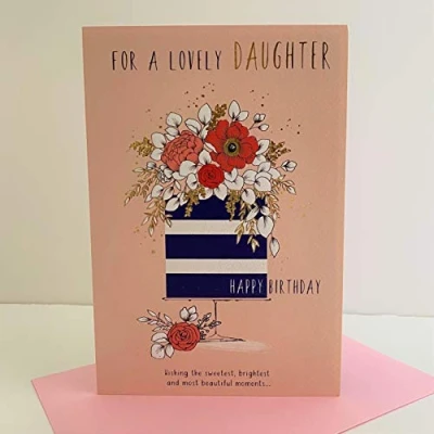 Image of ICG Lovely Daughter Happy Birthday Card Cake Flowers